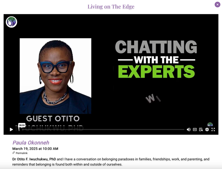 Dr. Otito Iwuchukwu on Chatting with the Experts